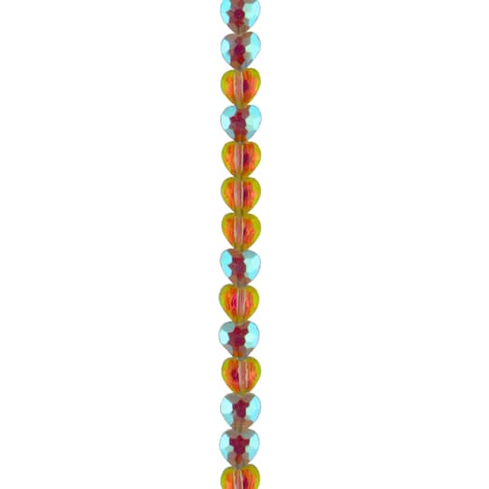 6mm Rainbow AB Glass Heart Beads, 32ct. by Bead Landing™